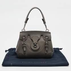Pre Owned Ralph Lauren Grey Leather Mini Ricky Tote