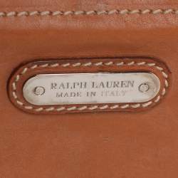 Ralph Lauren Gold Leather East/West Ricky 40 Top Handle Bag