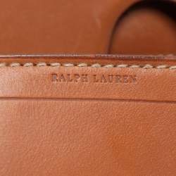 Ralph Lauren Gold Leather East/West Ricky 40 Top Handle Bag