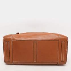 Ralph Lauren Gold Leather East/West Ricky 40 Top Handle Bag
