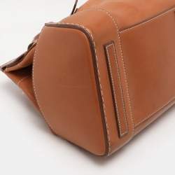 Ralph Lauren Gold Leather East/West Ricky 40 Top Handle Bag