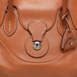 Ralph Lauren Gold Leather East/West Ricky 40 Top Handle Bag
