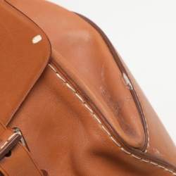 Ralph Lauren Gold Leather East/West Ricky 40 Top Handle Bag