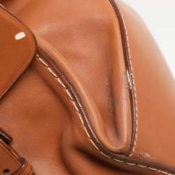 Ralph Lauren Gold Leather East/West Ricky 40 Top Handle Bag