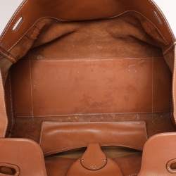 Ralph Lauren Gold Leather East/West Ricky 40 Top Handle Bag