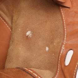Ralph Lauren Gold Leather East/West Ricky 40 Top Handle Bag