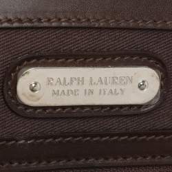 Ralph Lauren Cream/Brown Leather Ricky 33 Tote