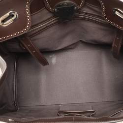 Ralph Lauren Cream/Brown Leather Ricky 33 Tote