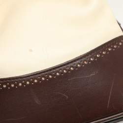 Ralph Lauren Cream/Brown Leather Ricky 33 Tote