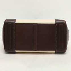 Ralph Lauren Cream/Brown Leather Ricky 33 Tote