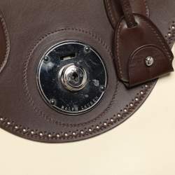 Ralph Lauren Cream/Brown Leather Ricky 33 Tote