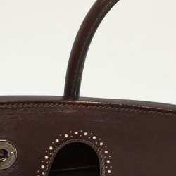 Ralph Lauren Cream/Brown Leather Ricky 33 Tote