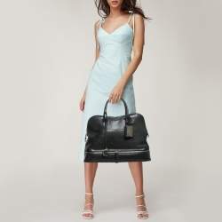 Ralph Lauren Black Leather Dome Zip Satchel