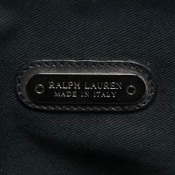 Ralph Lauren Black Leather Dome Zip Satchel