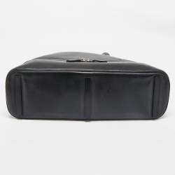 Ralph Lauren Black Leather Dome Zip Satchel