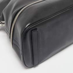 Ralph Lauren Black Leather Dome Zip Satchel