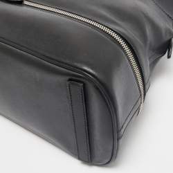 Ralph Lauren Black Leather Dome Zip Satchel