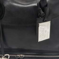Ralph Lauren Black Leather Dome Zip Satchel
