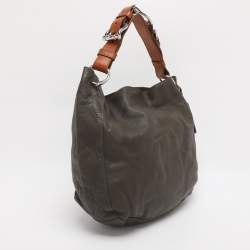 Pre Owned Ralph Lauren Green Leather Hobo
