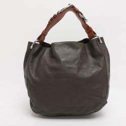Pre Owned Ralph Lauren Green Leather Hobo