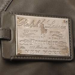 Pre Owned Ralph Lauren Green Leather Hobo