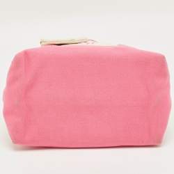 Pre Owned Ralph Lauren Pink/Ivory Canvas Tote