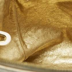 Pre Owned حقيب ة ساتشل رالف لورين جلد نعامة أبيض إصدار محدود بسوستة