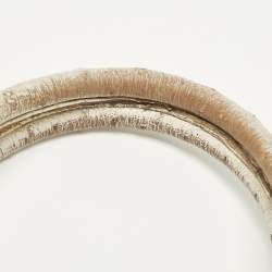 Pre Owned حقيبة ساتشل رالف لورين جلد نعامة أبيض إصدار محدود بسوستة