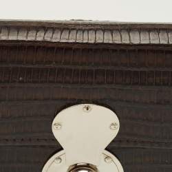 Pre Owned Ralph Lauren Ricky Dark Brown Lizard Continental Wallet