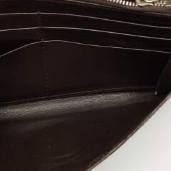 Pre Owned Ralph Lauren Ricky Dark Brown Lizard Continental Wallet