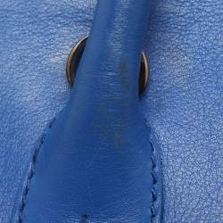 مملوكة مسبقًا Ralph Lauren Ricky Two Tone Blue Leather Tote