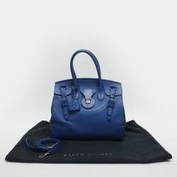 مملوكة مسبقًا Ralph Lauren Ricky Two Tone Blue Leather Tote