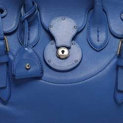 مملوكة مسبقًا Ralph Lauren Ricky Two Tone Blue Leather Tote