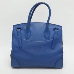 مملوكة مسبقًا Ralph Lauren Ricky Two Tone Blue Leather Tote