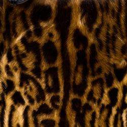 Pre Owned Ralph Lauren Leopard Print Calfhair Satchel