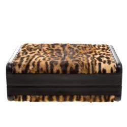 Pre Owned Ralph Lauren Leopard Print Calfhair Satchel