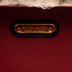 Pre Owned Ralph Lauren Leopard Print Calfhair Satchel