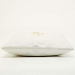 Pre Owned حقيبة ساتشل رالف لورين جلد نعامة أبيض إصدار محدود بسوستة