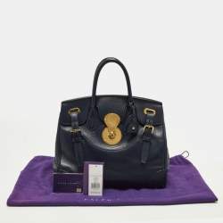 Pre Owned حقيبة يد رالف لورين ريكي 33 جلد كحلي