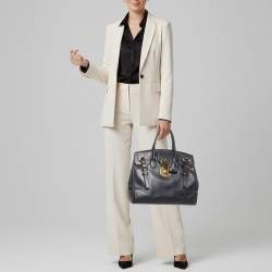 Pre Owned حقيبة يد رالف لورين ريكي 33 جلد كحلي