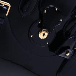 Pre Owned Ralph Lauren Navy Blue Patent Leather Ricky Tote