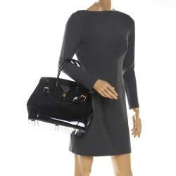 Pre Owned Ralph Lauren Navy Blue Patent Leather Ricky Tote