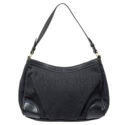 Pre Owned Ralph Lauren Black Canvas and Leather Shoulder Bag