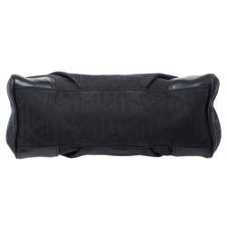 Pre Owned Ralph Lauren Black Canvas and Leather Shoulder Bag