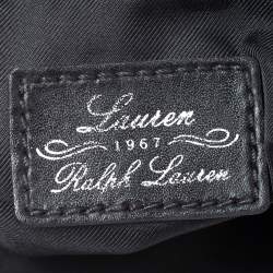 Pre Owned Ralph Lauren Black Canvas and Leather Shoulder Bag