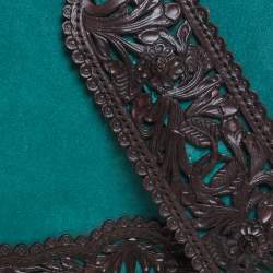 Pre Owned Ralph Lauren Turquoise Suede aand Leather Embroidered Saddle Bag