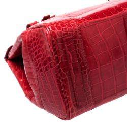 Pre Owned Ralph Lauren Red Alligator Ricky 33 Tote