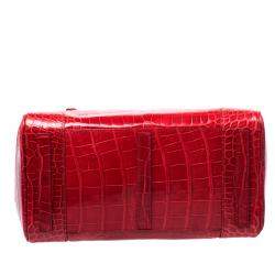 Pre Owned Ralph Lauren Red Alligator Ricky 33 Tote