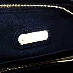 مملوكة مسبقًا Ralph Lauren Black Patent Leather and Canvas Shopper Tote