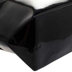 مملوكة مسبقًا Ralph Lauren Black Patent Leather and Canvas Shopper Tote